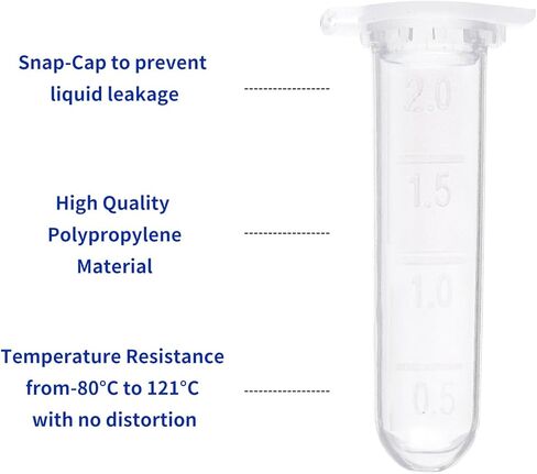 أنابيب طرد مركزي سعة 10 مل، 200 قطعة من الأنابيب المخروطية المعقمة، أغطية لولبية مانعة للتسرب (أزرق)، حاوية بلاستيكية مع علامات Gra0duated وكتابة، غير بيروجينية، خالية من DNase/RNase، (عبوة من حقيبتين) in Kuwait