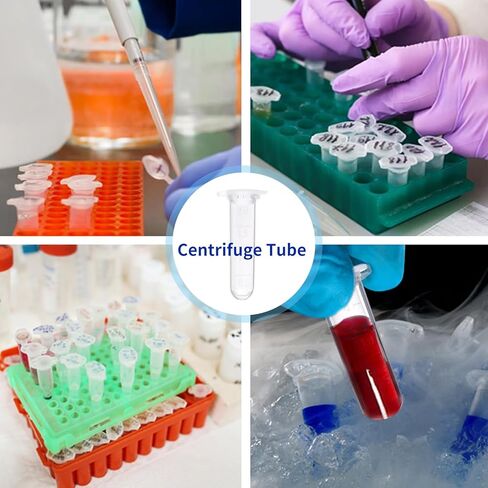 أنابيب طرد مركزي سعة 10 مل، 200 قطعة من الأنابيب المخروطية المعقمة، أغطية لولبية مانعة للتسرب (أزرق)، حاوية بلاستيكية مع علامات Gra0duated وكتابة، غير بيروجينية، خالية من DNase/RNase، (عبوة من حقيبتين) in Kuwait