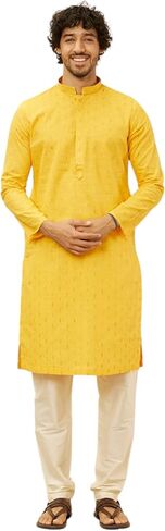 مجموعة Manyavar Men Cotton Self Design Kurta Pajama in Kuwait