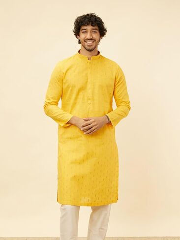 مجموعة Manyavar Men Cotton Self Design Kurta Pajama in Kuwait
