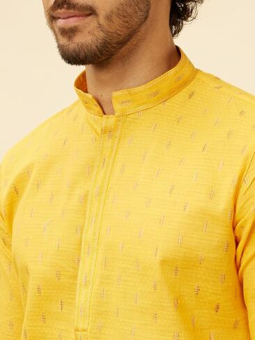 مجموعة Manyavar Men Cotton Self Design Kurta Pajama in Kuwait