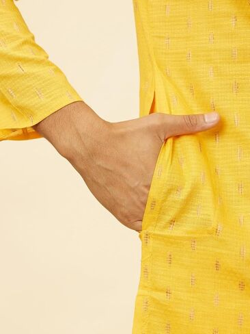 مجموعة Manyavar Men Cotton Self Design Kurta Pajama in Kuwait