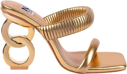 Ninety Union Raddle Metallic Heel Pleaded Two Band Slide in Saudi Arabia