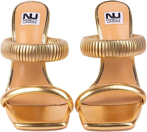 Ninety Union Raddle Metallic Heel Pleaded Two Band Slide in Saudi Arabia