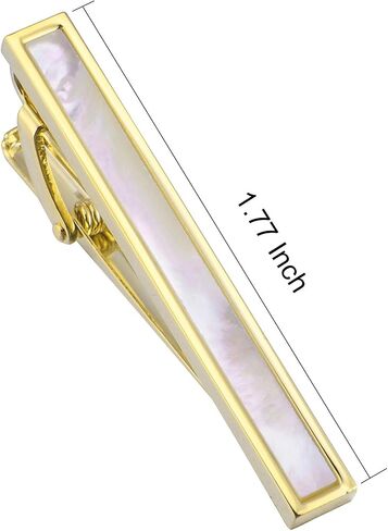 Zeey Gold Mother of Pearl Men Tie Clip في مربع الهدايا النساء البار التعادل للرجال لبرنامج Necktie Daily Daily Office Office Anniversary Occitions in Saudi Arabia