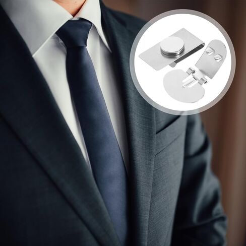 مقاطع ربط مغناطيسية فضية من الفولاذ المقاوم للصدأ ، 4 أجهزة كمبيوتر للرجال ، زفاف ، ملابس رسمية ، أعمال in Kuwait