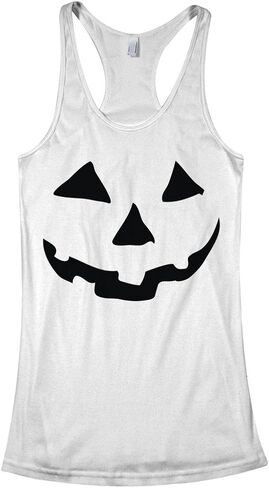 ThreadRock Women's Halloween Pumpkin Face Racerback Take Top in Kuwait