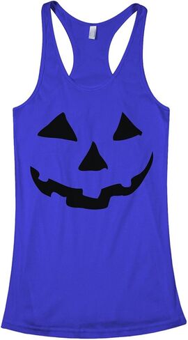 ThreadRock Women's Halloween Pumpkin Face Racerback Take Top in Kuwait