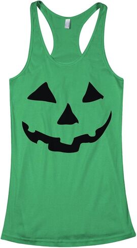 ThreadRock Women's Halloween Pumpkin Face Racerback Take Top in Kuwait