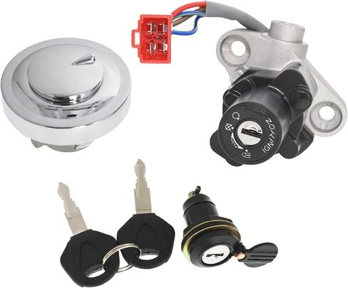 مفتاح الإشعال مفتاح غطاء الغاز غطاء القفل مفتاح 4pcs مجموعة الاستبدال ل yamaha v-star 650 1100 1999-2016 in Saudi Arabia