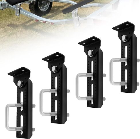 8" Boat Trailer Bunk Brackets Kit Heavy Duty, Galvanized Swivel Top Bunk Bracket Kit for Boat Trailer Crossmember 1.5x3, 2x3, 3x3 Black 4 Pack in Saudi Arabia