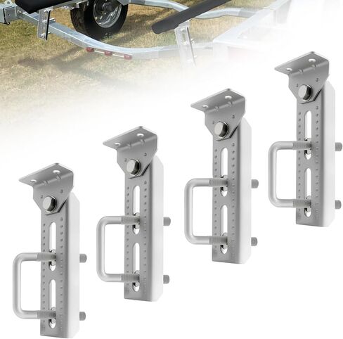 8" Boat Trailer Bunk Brackets Kit Heavy Duty, Galvanized Swivel Top Bunk Bracket Kit for Boat Trailer Crossmember 1.5x3, 2x3, 3x3 Black 4 Pack in Saudi Arabia