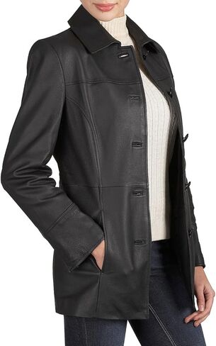 BGSD Women Megan Lambskin Leather Coor Coat (متوفر أيضًا بحجم زائد و Petite) in Kuwait