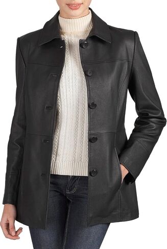 BGSD Women Megan Lambskin Leather Coor Coat (متوفر أيضًا بحجم زائد و Petite) in Kuwait