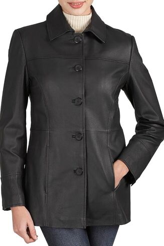 BGSD Women Megan Lambskin Leather Coor Coat (متوفر أيضًا بحجم زائد و Petite) in Kuwait
