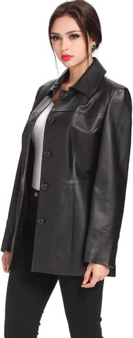 BGSD Women Megan Lambskin Leather Coor Coat (متوفر أيضًا بحجم زائد و Petite) in Kuwait