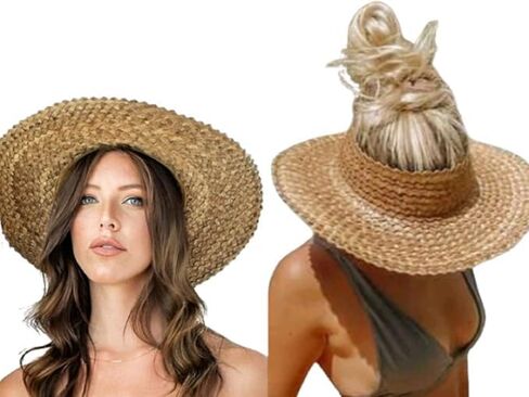 تنفيس قش المنقذ قبعة Sun Hat - 4.5 "حافة واسعة ، UPF 50+ ، التاج التنفس ، حزام الذقن ، خفيفة الوزن للأعمال الشاطئية والخارجية in Saudi Arabia