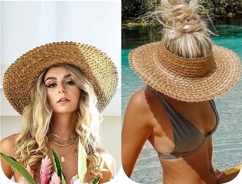 تنفيس قش المنقذ قبعة Sun Hat - 4.5 "حافة واسعة ، UPF 50+ ، التاج التنفس ، حزام الذقن ، خفيفة الوزن للأعمال الشاطئية والخارجية in Saudi Arabia