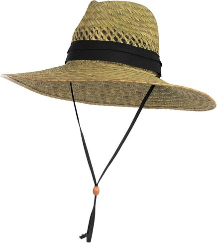 تنفيس قش المنقذ قبعة Sun Hat - 4.5 "حافة واسعة ، UPF 50+ ، التاج التنفس ، حزام الذقن ، خفيفة الوزن للأعمال الشاطئية والخارجية in Kuwait
