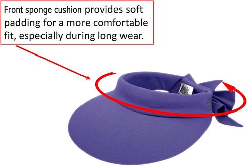 Visor Women Summer Cotton/Linen/Straw Solid Color Color Bow Bow مع 50 UPF-UV Sun Protection in Saudi Arabia