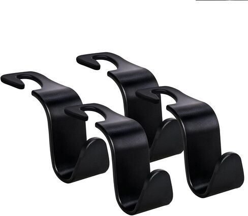 Car Seat Headrest Hook 4Pcs, Universal Auto Car Seat Headrest Hook Hangers Organizer for Purse Coat Umbrellas Grocery Bags Handbag, Accessories (Carbon Fiber) in Saudi Arabia