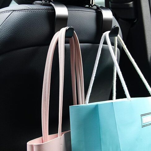 Car Seat Headrest Hook 4Pcs, Universal Auto Car Seat Headrest Hook Hangers Organizer for Purse Coat Umbrellas Grocery Bags Handbag, Accessories (Carbon Fiber) in Saudi Arabia