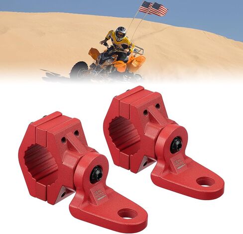 KEMIMOTO ATV Whip Mount, Heavy Duty Light Flag Mounts Fit for 0.875"/1"/1.125" Handlebar Rack Bar, Whip Light Mounting Bracket for ATV E-Bike Gocart- 360° Rotating Flag Hole in Saudi Arabia