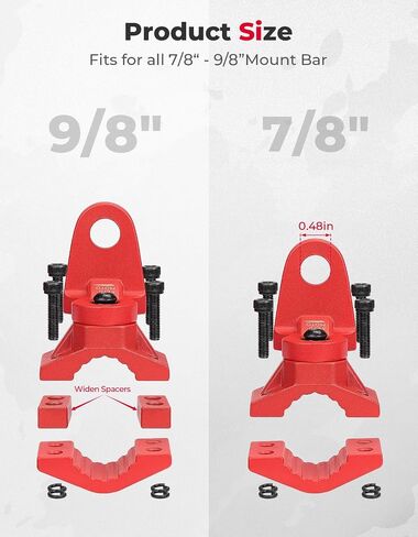 KEMIMOTO ATV Whip Mount, Heavy Duty Light Flag Mounts Fit for 0.875"/1"/1.125" Handlebar Rack Bar, Whip Light Mounting Bracket for ATV E-Bike Gocart- 360° Rotating Flag Hole in Saudi Arabia