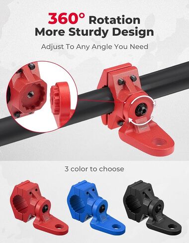 KEMIMOTO ATV Whip Mount, Heavy Duty Light Flag Mounts Fit for 0.875"/1"/1.125" Handlebar Rack Bar, Whip Light Mounting Bracket for ATV E-Bike Gocart- 360° Rotating Flag Hole in Saudi Arabia