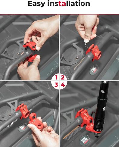 KEMIMOTO ATV Whip Mount, Heavy Duty Light Flag Mounts Fit for 0.875"/1"/1.125" Handlebar Rack Bar, Whip Light Mounting Bracket for ATV E-Bike Gocart- 360° Rotating Flag Hole in Saudi Arabia