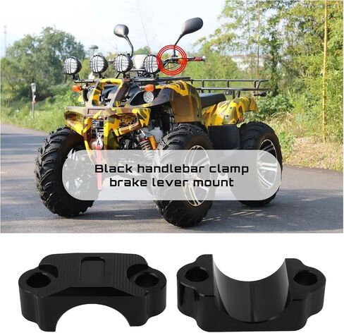 2pcs 7/8 بوصة مشبك حامل الفرامل للدراجات النارية مع مسامير لدراجة دراجة نارية كواد 4-WHEELER 22 مم مقود متوافق مع CRF250 أسود in Saudi Arabia