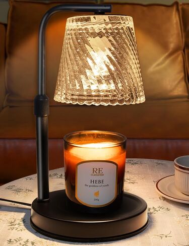 Candle Warmer Lamp with Timer Dimmable - Adjustable Electric Wax Melt Warmer Large Scented Jar Candles Lights, Birthday Gifts for Women, House Warming Gifts New Home Living Room Vintage Decor, Black in Saudi Arabia