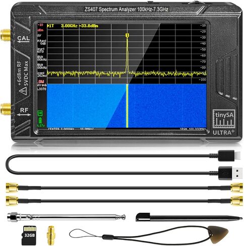 محلل الطيف المحمول الصغير SA - GOOZEEZOO V0.3.1 محلل طيف التردد المحمول | 100 كيلو هرتز إلى 960 ميجا هرتز مدخلات MF/HF/VHF/UHF مع وظيفة محمية ESD وشاشة لمس 2.8 بوصة in Kuwait