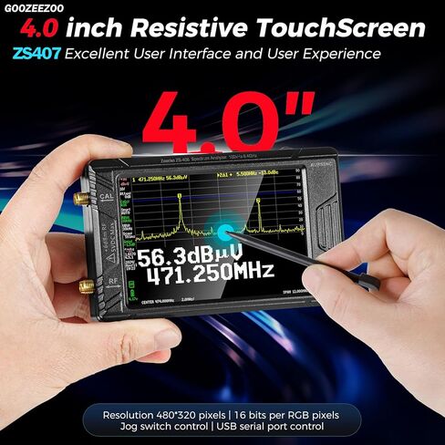 محلل الطيف المحمول الصغير SA - GOOZEEZOO V0.3.1 محلل طيف التردد المحمول | 100 كيلو هرتز إلى 960 ميجا هرتز مدخلات MF/HF/VHF/UHF مع وظيفة محمية ESD وشاشة لمس 2.8 بوصة in Kuwait
