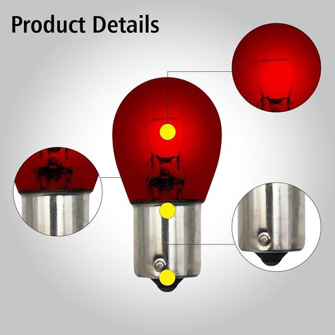 1156 Amber Light Bulb 10 Pack,S25 Automotive Brake Light Turn 1156A Miniature Bulb Mini Bulb Taillight Turn Signal Light,Replacement for Cars,Trucks,SUVs in Saudi Arabia