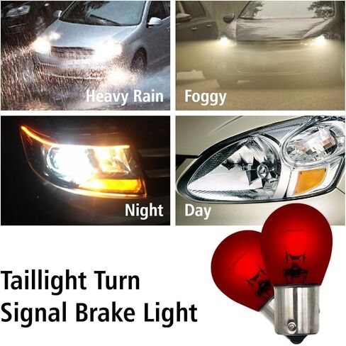 1156 Amber Light Bulb 10 Pack,S25 Automotive Brake Light Turn 1156A Miniature Bulb Mini Bulb Taillight Turn Signal Light,Replacement for Cars,Trucks,SUVs in Saudi Arabia