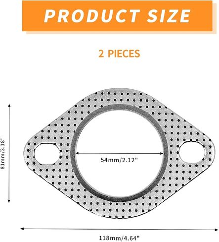 2pcs مجموعة حشية العادم توربو-حشيات مقاومة للدرجات عالية للسيارة والسيارات ، استبدال OEM#120-06310-0002 ، قطر 2 بوصة 2 بوصة in Kuwait