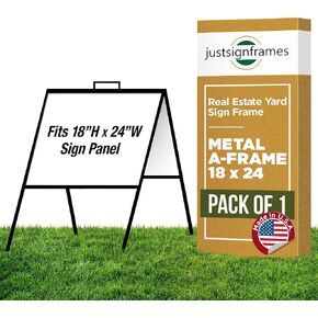A Frame Sign Holder (Pack of 2) C 213, Sidewalk Portable, Folding Sign Holder, Open House Sign Stand for 18 x 24 Sign Panels, Black in Saudi Arabia