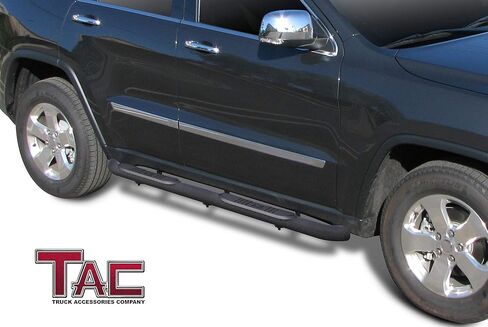 خطوات جانبية TAC تشغيل لوحات FIT 2011-2021 JEEP GRAND CHEROKEE (تشمل 22 أسبوعًا واستبعاد X/High ALTUITURE/SUMMIT/SRT/SRT8/TRATEHAWK/TRAILHAWK/L MODEL) SUV 3 "Black Nerf Bars 2pcs 2pcs in Kuwait