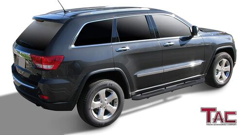 خطوات جانبية TAC تشغيل لوحات FIT 2011-2021 JEEP GRAND CHEROKEE (تشمل 22 أسبوعًا واستبعاد X/High ALTUITURE/SUMMIT/SRT/SRT8/TRATEHAWK/TRAILHAWK/L MODEL) SUV 3 "Black Nerf Bars 2pcs 2pcs in Kuwait
