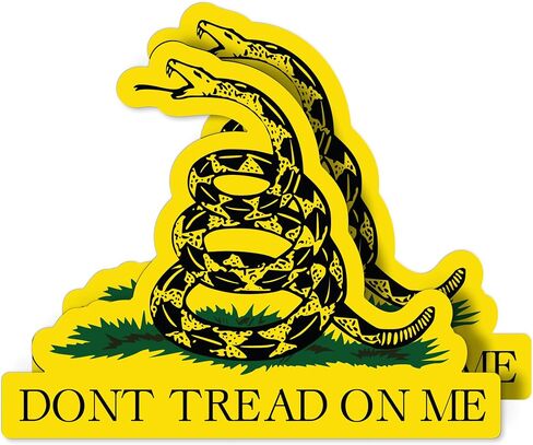 Dont Tread On Me Gadsden Flag Stickers - Patriotic 1776 American Flag Decals for Cars, Trucks & Vehicle Windows - Made in USA - Rattlesnake Cutouts (3.8x3 inches, 2-Pack) in Kuwait