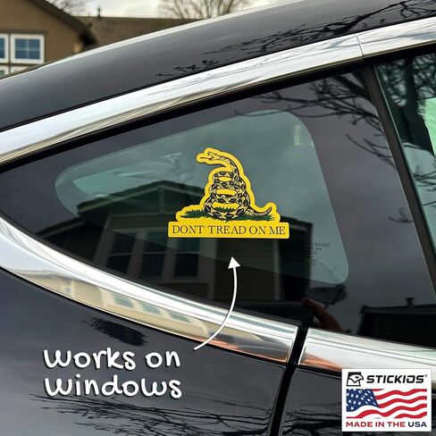 Dont Tread On Me Gadsden Flag Stickers - Patriotic 1776 American Flag Decals for Cars, Trucks & Vehicle Windows - Made in USA - Rattlesnake Cutouts (3.8x3 inches, 2-Pack) in Kuwait