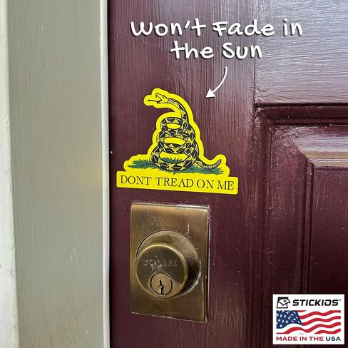 Dont Tread On Me Gadsden Flag Stickers - Patriotic 1776 American Flag Decals for Cars, Trucks & Vehicle Windows - Made in USA - Rattlesnake Cutouts (3.8x3 inches, 2-Pack) in Kuwait