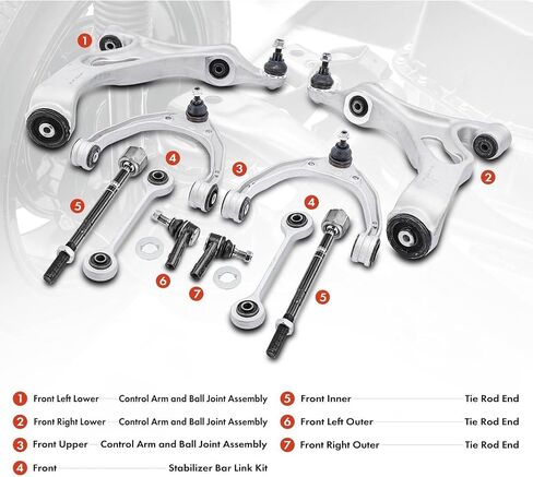 Suspension Kit Front Side Aluminum Sway Bar Tie Rod for Audi for Q7 3.6L 2007-2010 & 4.2L 2007-2015 & 3.0L 2008-2015 Bushing 7L0422818D 7L0422821 223-0006 in Saudi Arabia