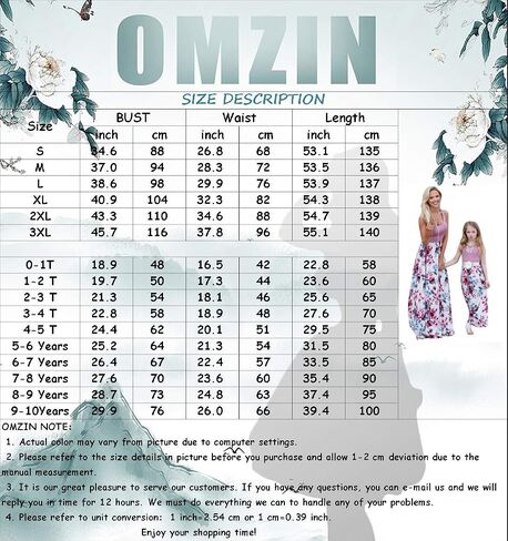 OMZIN Mom and Me Matching Dress Sleeveless Crewneck Maxi Dress Casual Long Dress in Kuwait
