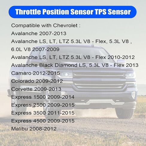 FZJDSD Throttle Position Sensor TPS Sensor 19259452 TPS4270 TH445 Compatible with Chevy Silverado Trailblazer Express Suburban Tahoe Avalanche GMC Envoy Yukon Sierra Savana Buick Cadillac 2003-2015 in Saudi Arabia