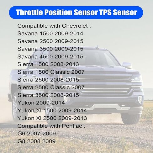 FZJDSD Throttle Position Sensor TPS Sensor 19259452 TPS4270 TH445 Compatible with Chevy Silverado Trailblazer Express Suburban Tahoe Avalanche GMC Envoy Yukon Sierra Savana Buick Cadillac 2003-2015 in Saudi Arabia