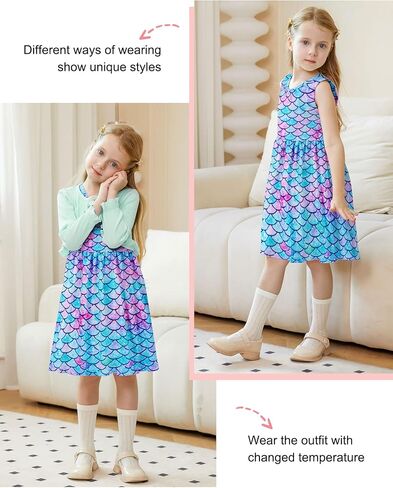 Toddler Girl Sleeveless Dresses and Long Sleeve Ruffle Cardigan 2 Piece Fall Outfits in Saudi Arabia