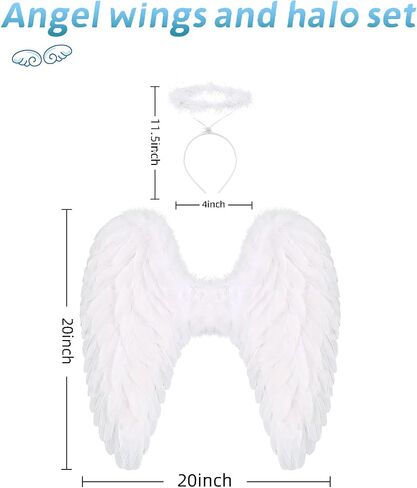 Angel Wings for Adult Feather Angel Costume for Women Halloween Costume in Kuwait