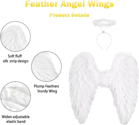 Angel Wings for Adult Feather Angel Costume for Women Halloween Costume in Kuwait